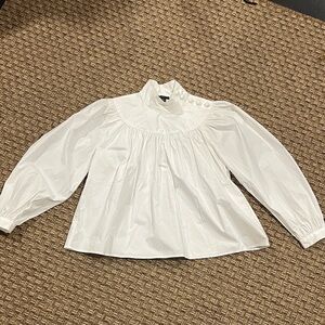 Ann Taylor White Blouse with Button Details